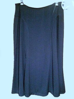 N TOUCH Below Knee Navy Paneled Skirt Full Tail Polyester Side Zipper SZ 12/32